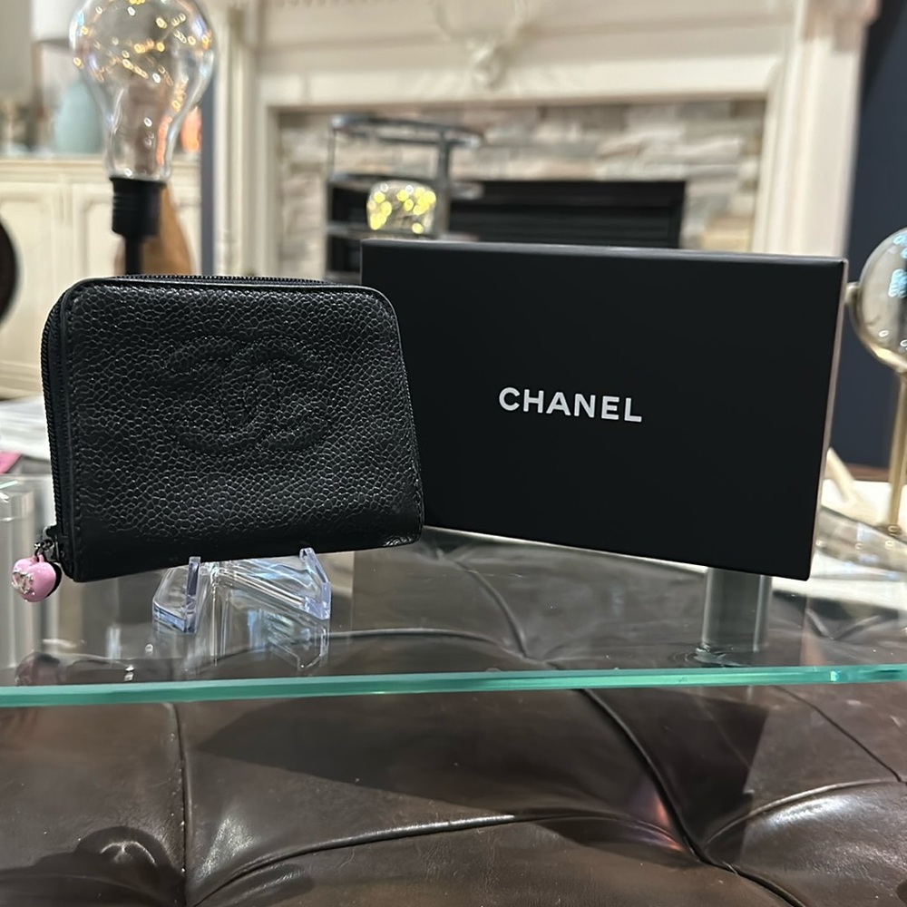 Authentic CHANEL CC Vintage Caviar Timeless Coin Pouch/Purse **AS IS**